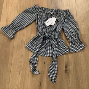 Highline Black Gingham Top - NEW - Size XS
